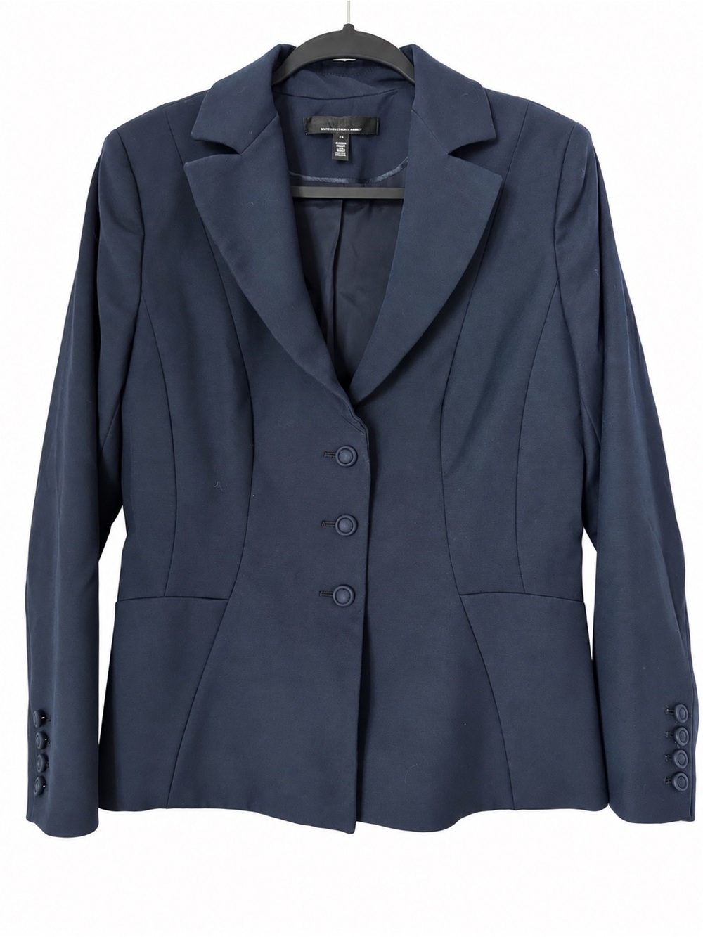 White House Black Market Signature Blazer Navy Comfort Stretch Office Career 14